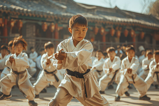 Rivalry Unleashed: Young Martial Arts Students Showcase Their Idol Acts in a Competitive Showdown