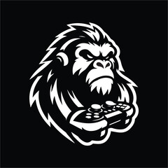 Gorilla black and white minimalist logo