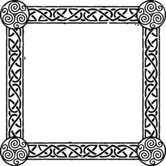 Square Celtic Border Frame - Triskele Spirals