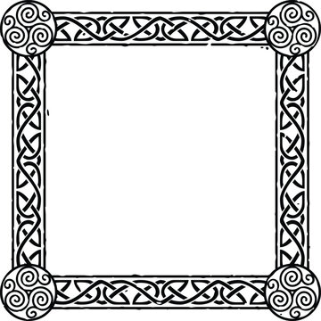 Square Celtic Border Frame - Triskele Spirals