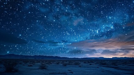 beautiful starry night in a desert