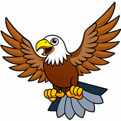 eagle cartoon isolated on white