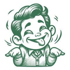 funny comic boy vector illustration. isolated on white background.