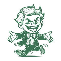 funny comic boy vector illustration. isolated on white background.