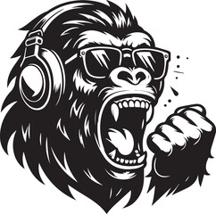  Gorilla vector graphic logo design
