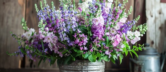 Fototapeta na wymiar Lavender Flowers Arrangement