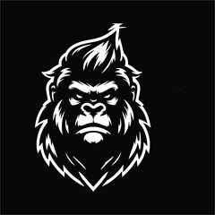 Gorilla black and minimalist vector