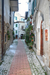 A street in Prossedi, a medieval village in Lazio, Italy.