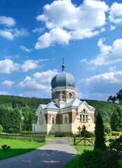 Orthodox Church in Polany village near Krempna and Jaslo, Low Beskids (Beskid Niski), Poland - obrazy, fototapety, plakaty