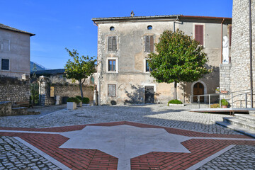 The small square of Prossedi, a medieval village in Lazio, Italy.