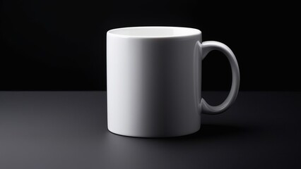 Obraz premium white mug on a black background