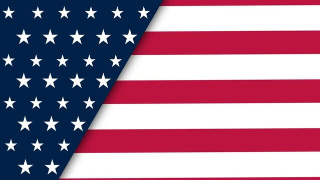 Motion background of Flat style american flag