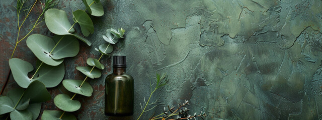 Eucalyptus essential oil close-up - obrazy, fototapety, plakaty