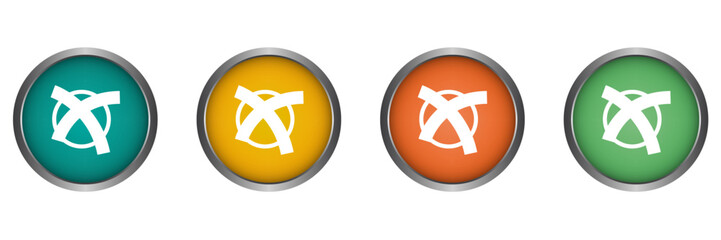 Election icon buttons vote cross select vector icon metal edge, flat design round web button