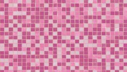 Fototapeta premium pink tile wall chequered background bathroom floor texture ceramic wall and floor tiles mosaic background in bathroom