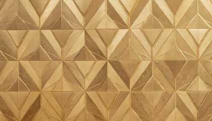 gold motif tiles texture wall background banner panorama vintage retro geometric abstract cement tile with triangular triangles structure