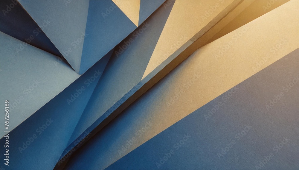 Wall mural blue abstract background design texture detail on geometric layered triangle shapes rectangle banner