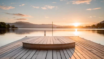 Kissenbezug clean wooden platform on cozy background picture © Heaven
