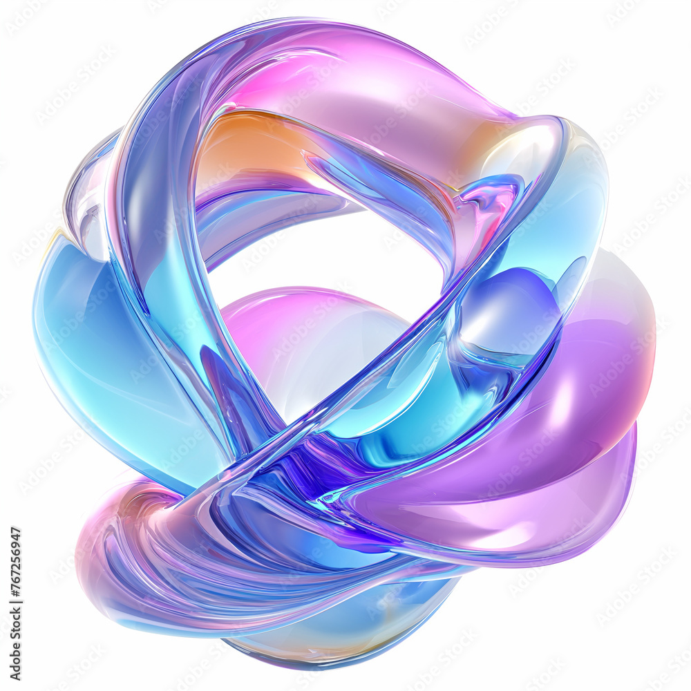 Poster fluid round 3d shape of liquid splash of holographic glass in motion. iridescent liquid sphere.