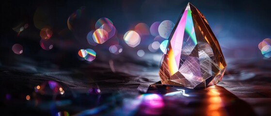Abstract colorful light refractions with bokeh, suitable for backgrounds and wallpapers.
