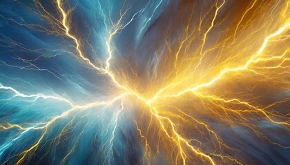 abstract energy and electrical background with blue lightning and plasma - obrazy, fototapety, plakaty