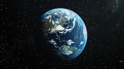 Fototapeta premium Earth view from outer space background. 