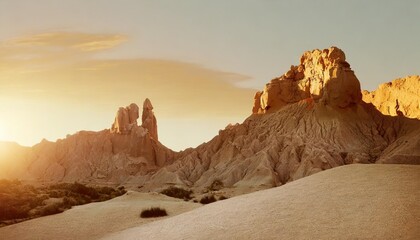 desert rock formation isolated on background landscape design elements cutout - obrazy, fototapety, plakaty