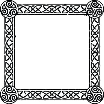 Square Celtic Border Frame - Tribal Spirals
