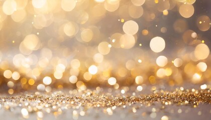 glittering sparkling background with golden shimmers christmas and new year bokeh lights in the background