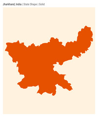 Fototapeta na wymiar Jharkhand, India. Simple vector map. State shape. Solid style. Border of Jharkhand. Vector illustration.