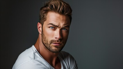 Obraz premium photography magazine edition of handsome attractive man popular star celebrity