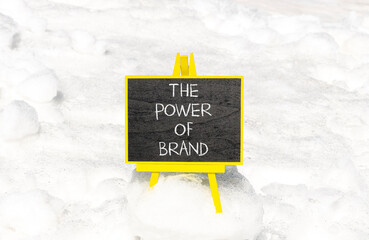 The power of brand symbol. Concept words The power of brand on beautiful black chalk blackboard....