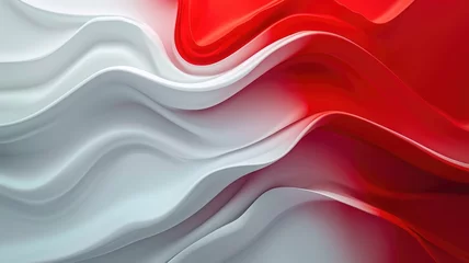 Fotobehang The abstract picture of the two colours of red and silver colours that has been created form of the waving shiny smooth satin fabric that curved and bend around this beauty abstract picture. AIGX01. © Summit Art Creations