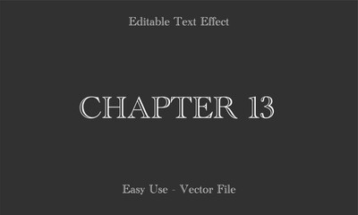 Chapter Lettering. Editable Text Effects. Editable Font Vector