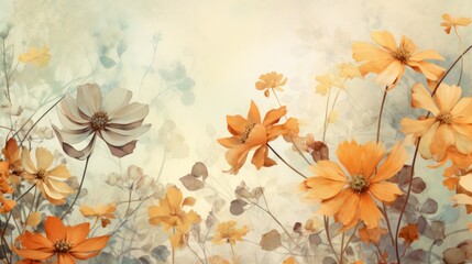 Textured landscape of abstract flowers, creating a gentle and calming summer wallpaper.