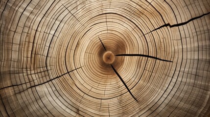 Abstract art: Close-up of an old wood cut, revealing the concentric rings of a tree's growth.