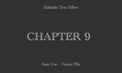 Chapter Lettering. Editable Text Effects. Editable Font Vector