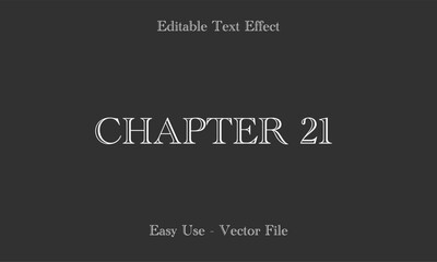 Chapter Lettering. Editable Text Effects. Editable Font Vector