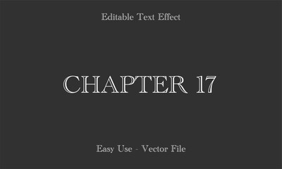 Chapter Lettering. Editable Text Effects. Editable Font Vector
