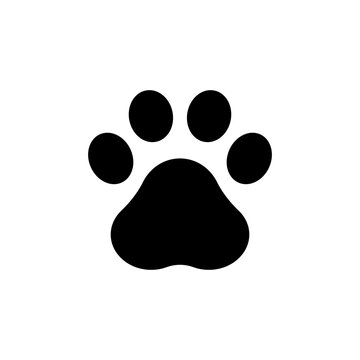 Animal paw print icon isolated on white background