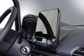Screen multimedia system on dashboard in a modern car - 767264756
