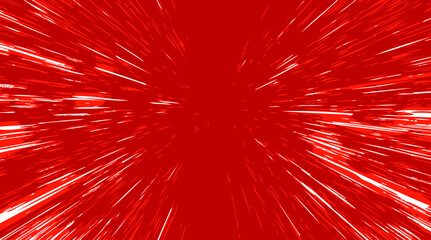 疾走感や勢いを感じる赤い背景。集中線のインパクトを与えるエフェクト。