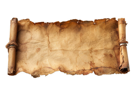 parchment scroll isolated on transparent background With clipping path. cut out. 3d render