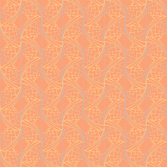 Seamless vector geometric art deco pattern with arches and gradients on a stylish orange 2