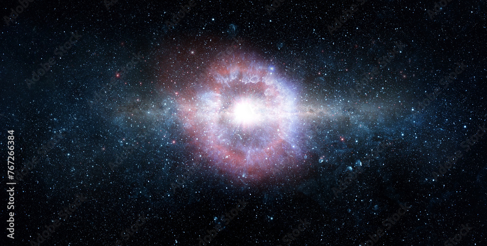 Wall mural space scene with stars in the galaxy. panorama. universe filled with stars, nebula and galaxy,. elem
