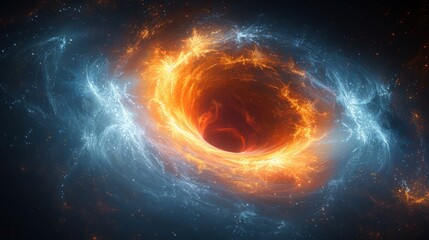 Fototapeta premium A black hole looming in the vastness of space