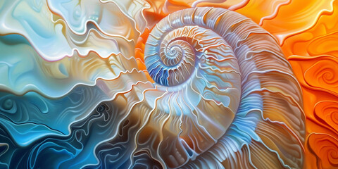 Seashell pattern closeup