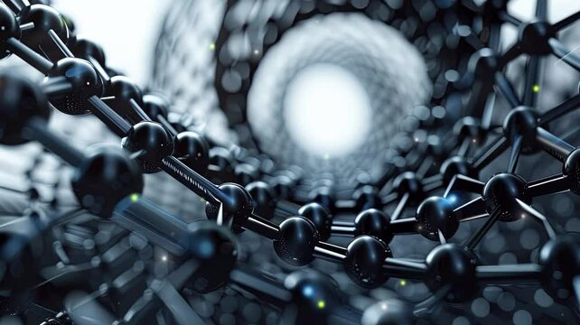 3D Rendering Illustration of Carbon Nanotube and Nanotechnology as Reference of Science Research