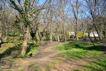 Ayvat Aqueduct in the Belgrad Forests in Istanbul, Turkey was built during the Ottoman period.