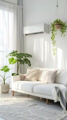 energy efficient air conditioner with fresh natural in modern living room